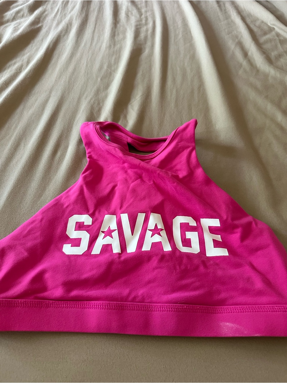 Savage Pink Racerback Tank Top - Women's Athletic Crop